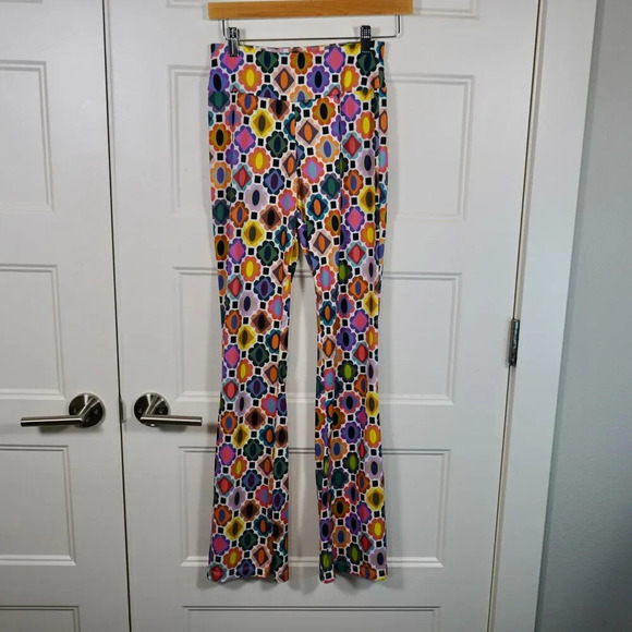 Lesley Evers Women's Size Tiny (XXS) Retro 60's Groovy Flare Leggings - Picture 1 of 7